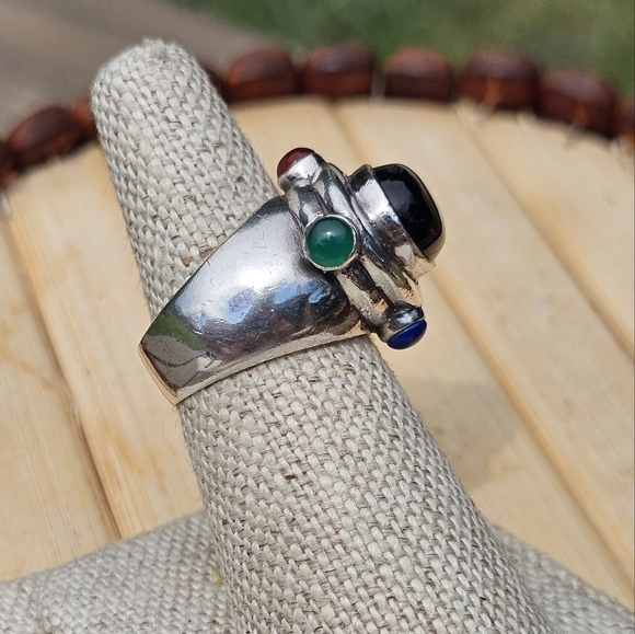 925 sterling & stone ring - Picture 4 of 11